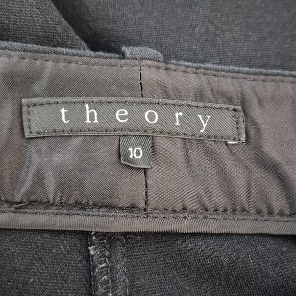 Theory Black Cotton Stretch Slim Trousers - Size 10 - Picture 13 of 16